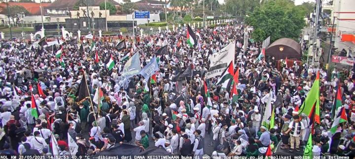 Ratusan Massa Gelar Aksi Kecam Israel di Titik 0KM